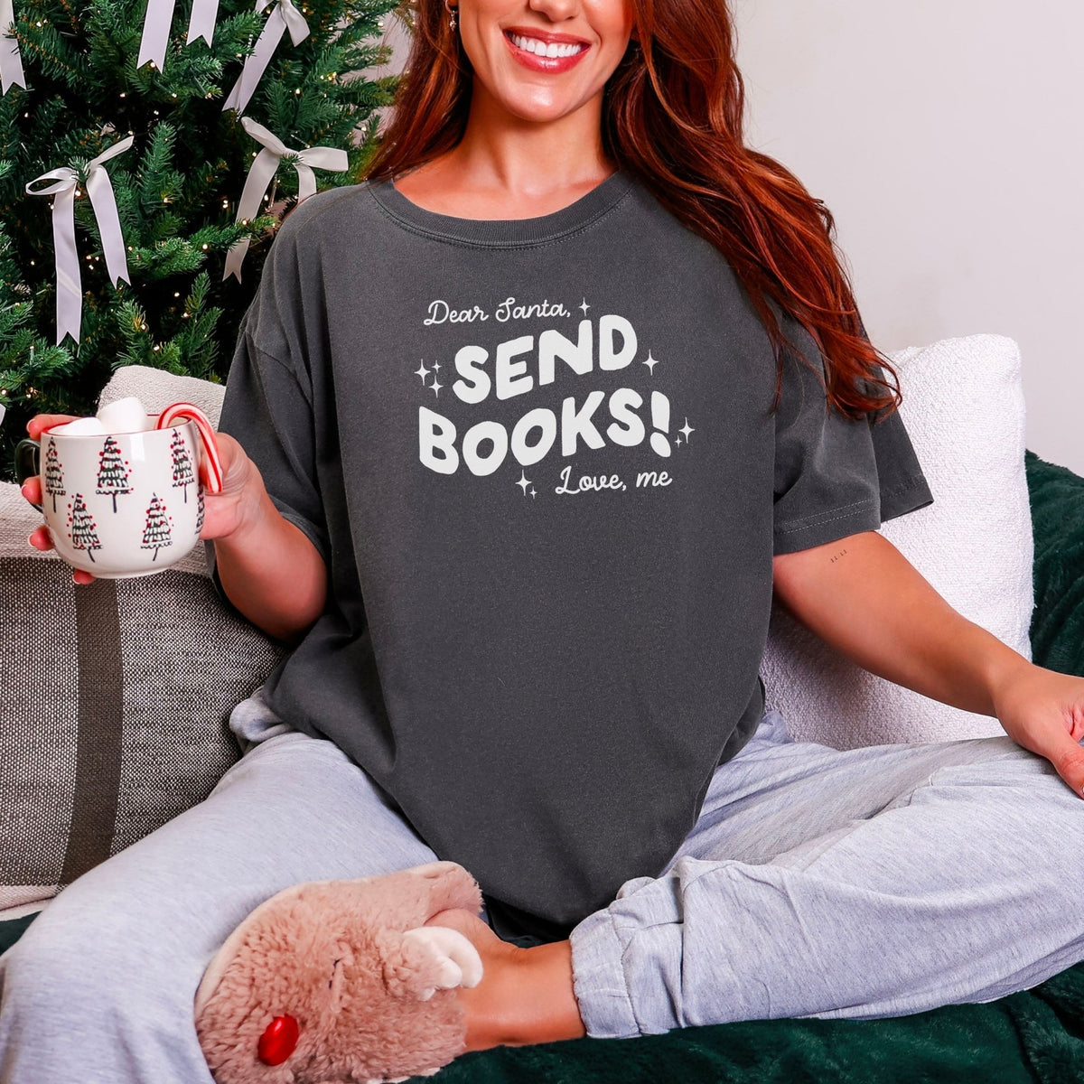 Dear Santa, Send Books! Heavyweight Comfort Colors Shirt - Starry Skies Austin