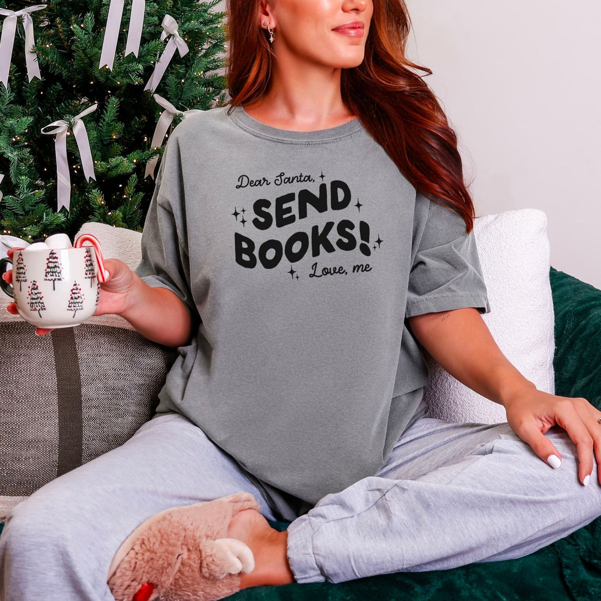 Dear Santa, Send Books! Heavyweight Comfort Colors Shirt - Starry Skies Austin