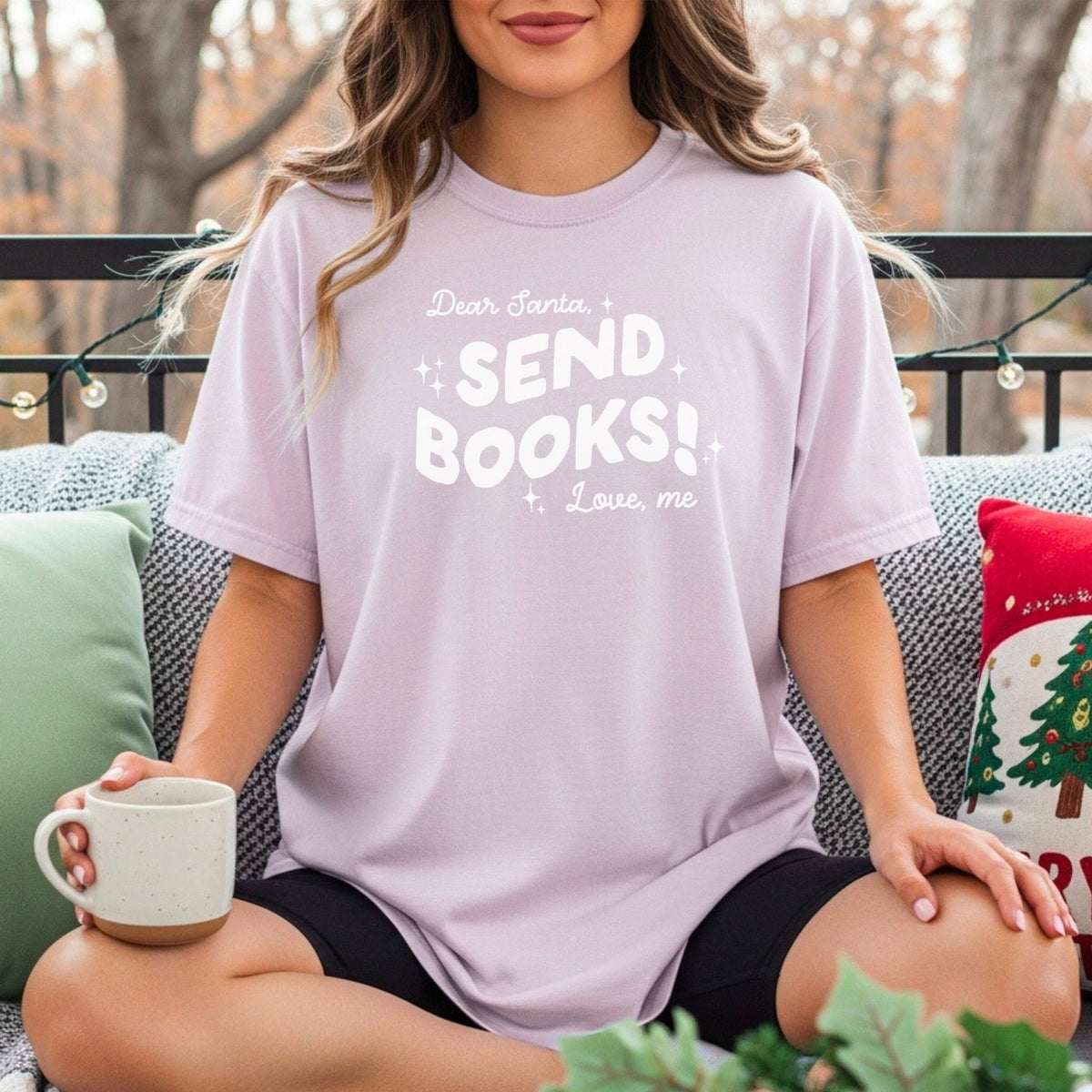Dear Santa, Send Books! Heavyweight Comfort Colors Shirt - Starry Skies Austin