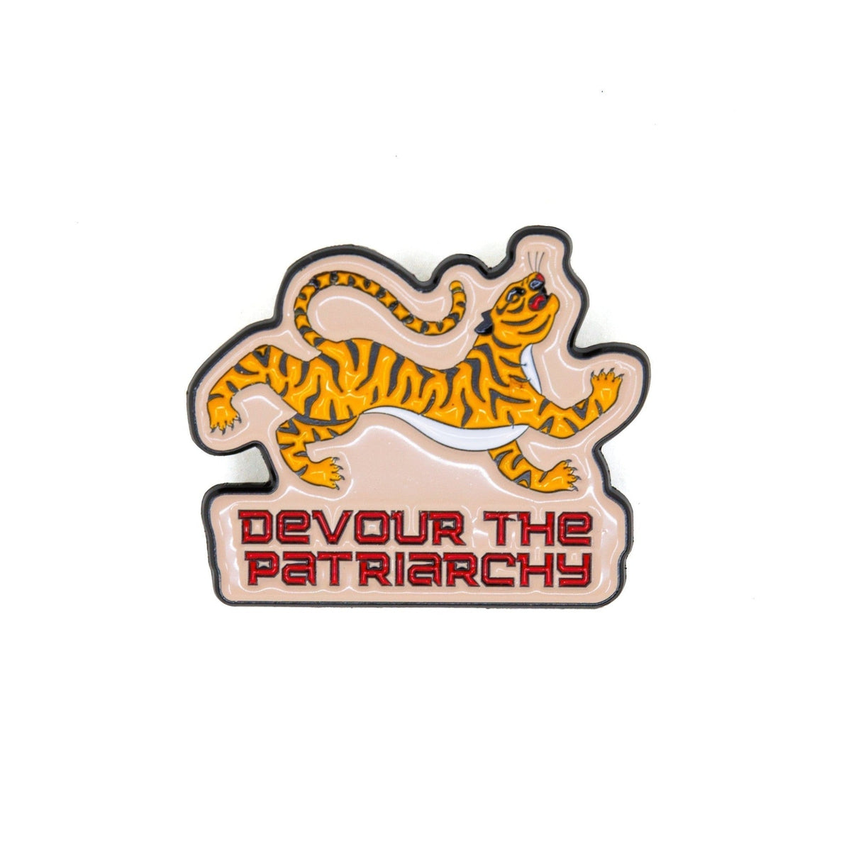 Devour the Patriarchy Feminist Tiger Enamel Pin, Lapel Pin - Starry Skies Austin
