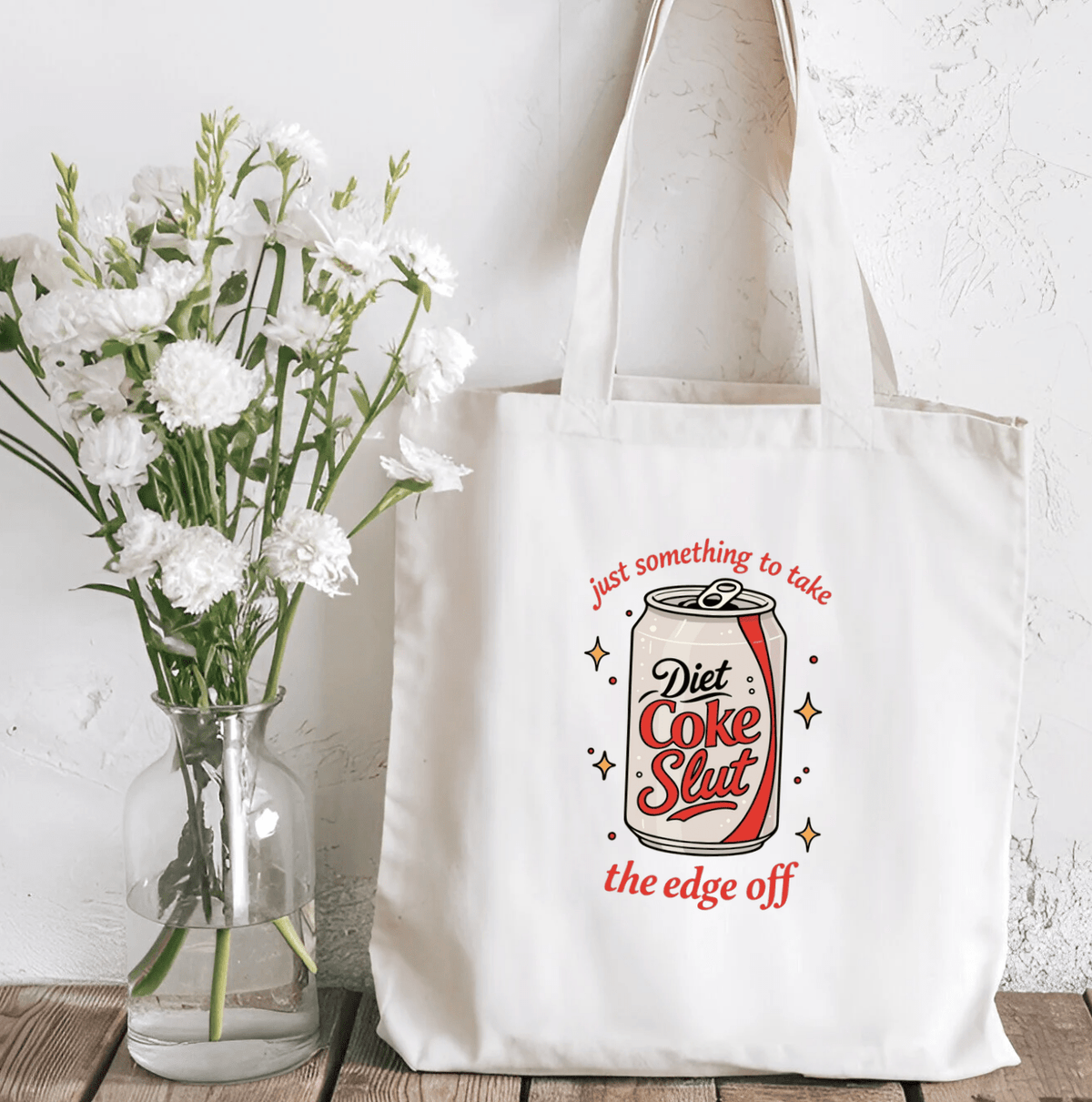 Diet Coke - Just Something to Take the Edge Off Sublimated Canvas Tote Bag - Starry Skies Austin