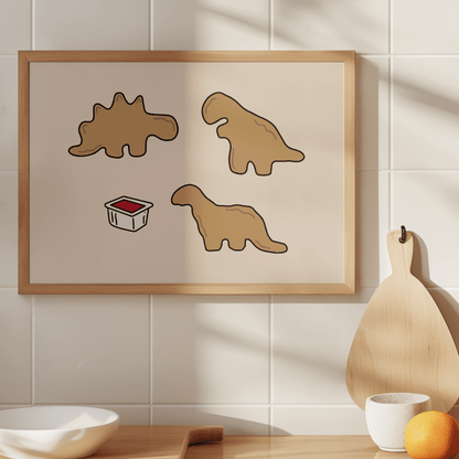 Dino Nuggets Unframed Art Print - Starry Skies Austin