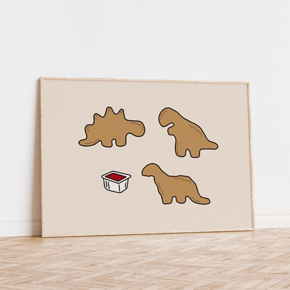 Dino Nuggets Unframed Art Print - Starry Skies Austin
