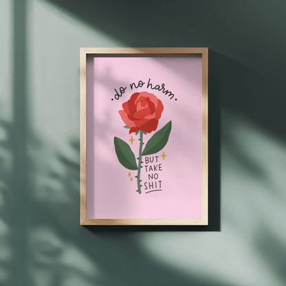 Do No Harm, But Take No Shit Unframed Art Print - Starry Skies Austin