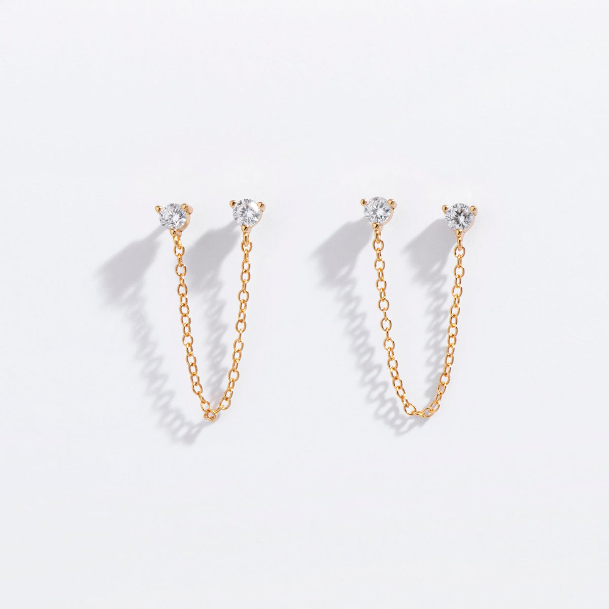 Double CZ Chain Studs - Starry Skies Austin
