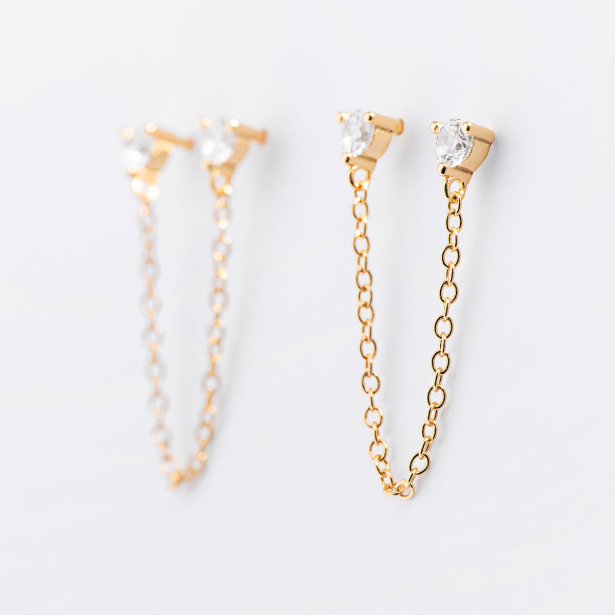 Double CZ Chain Studs - Starry Skies Austin