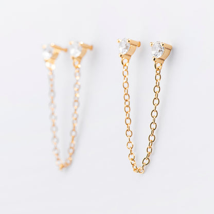 Double CZ Chain Studs - Starry Skies Austin