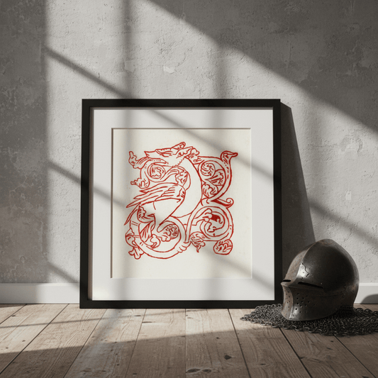Dragon Marginalia Fine Art Print Medieval Decor - Starry Skies Austin