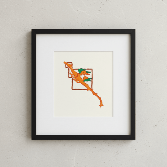 Dragon Marginalia Fine Art Print Medieval Folklore Decor - Starry Skies Austin