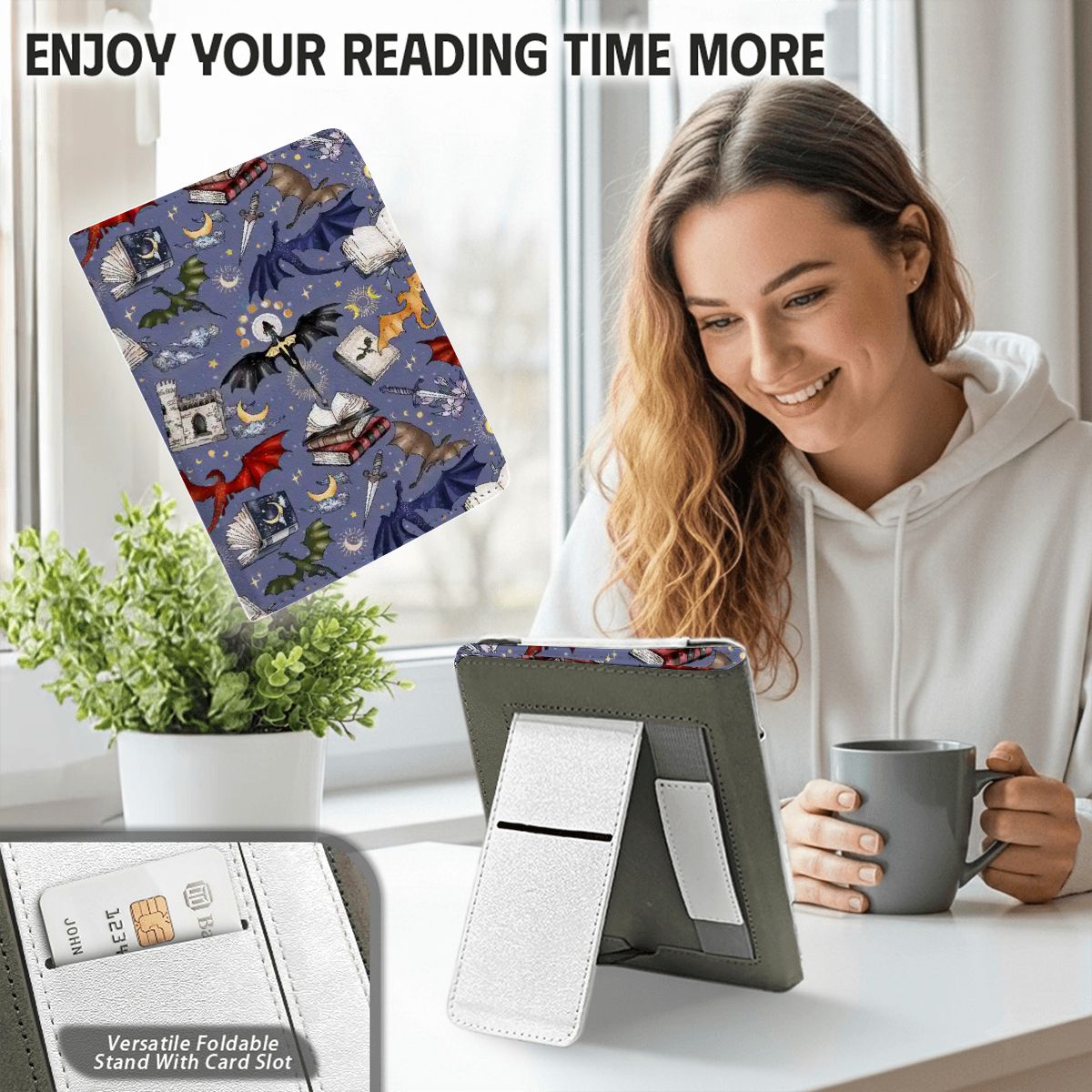 Dragon Rider Kindle Case with Card Slot - Starry Skies Austin
