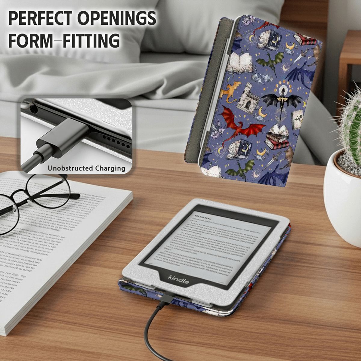 Dragon Rider Kindle Case with Card Slot - Starry Skies Austin