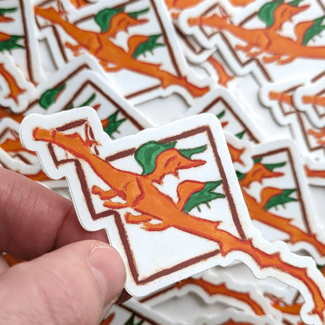 Elemental Flame Dragon Sticker - Mystical Fire Serpent Vinyl Decal - Sacred Geometry Diamond Art - Starry Skies Austin