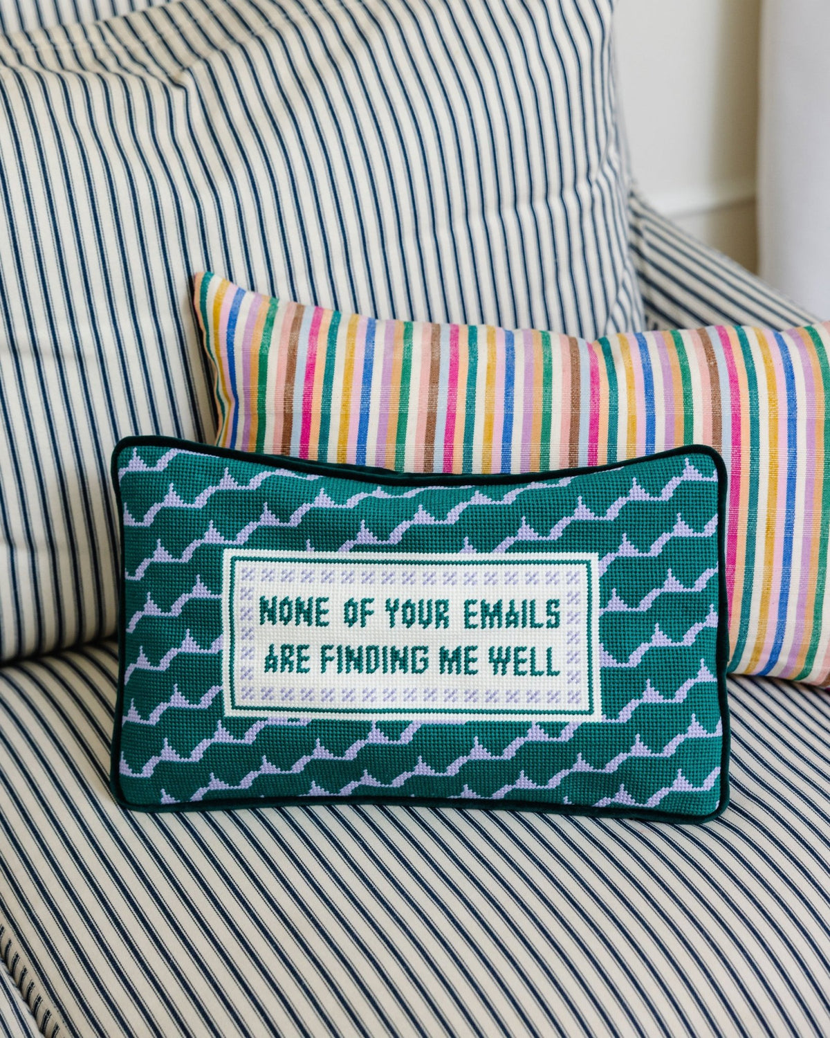 Emails Finding Me Needlepoint Pillow - Starry Skies Austin