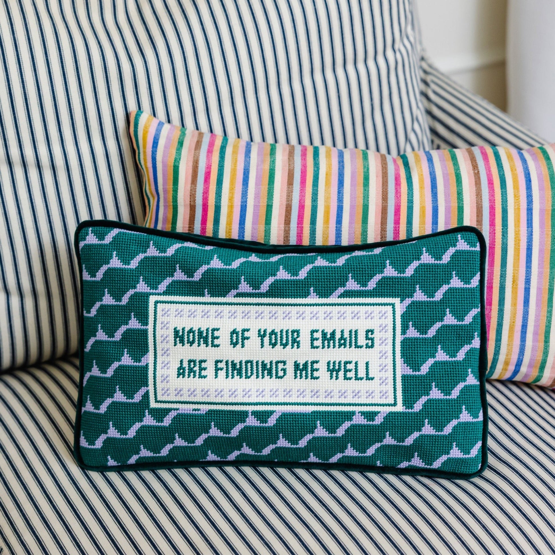 Emails Finding Me Needlepoint Pillow - Starry Skies Austin