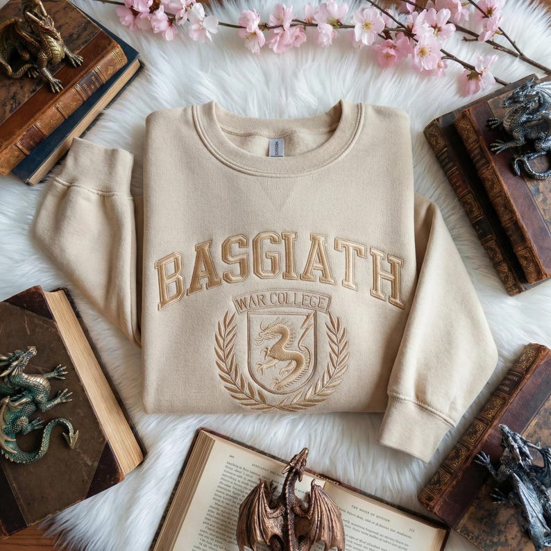 EMBROIDERED Basgiath War College Sweatshirt, Basgiath Fourth Wing Sweater, Dragon Rider Sweatshirt, Xaden Riorson Crewneck - Starry Skies Austin