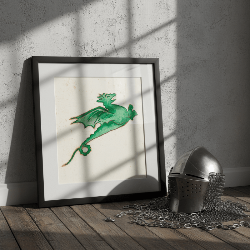 Emerald Dragon Marginalia Fine Art Print Archival Decor - Starry Skies Austin