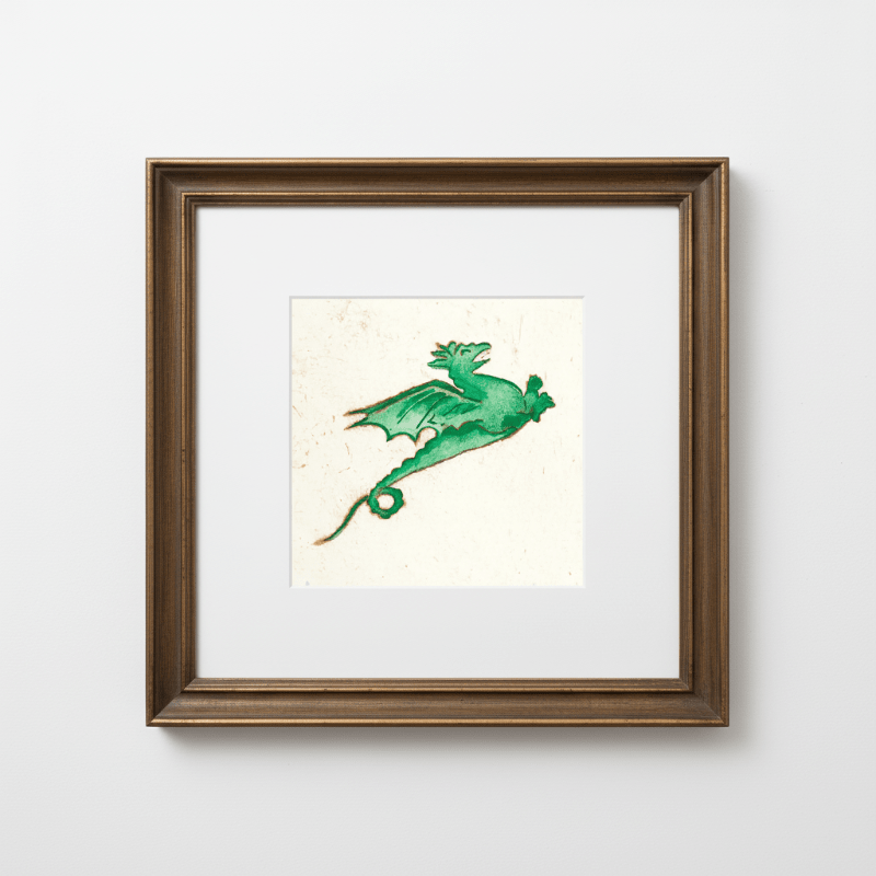 Emerald Dragon Marginalia Fine Art Print Archival Decor - Starry Skies Austin