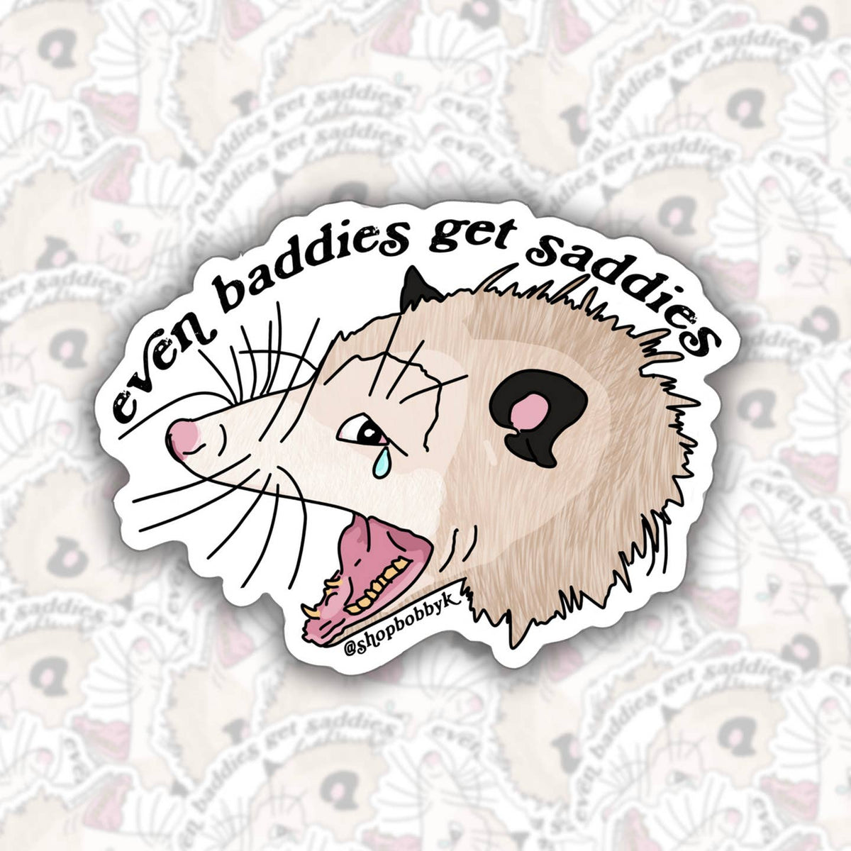 Even Baddies Get Saddies Sticker - Starry Skies Austin