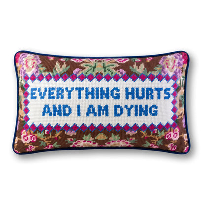 Everything Hurts Needlepoint Pillow - Starry Skies Austin