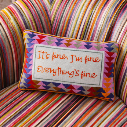 Everything's Fine Needlepoint Pillow - Starry Skies Austin