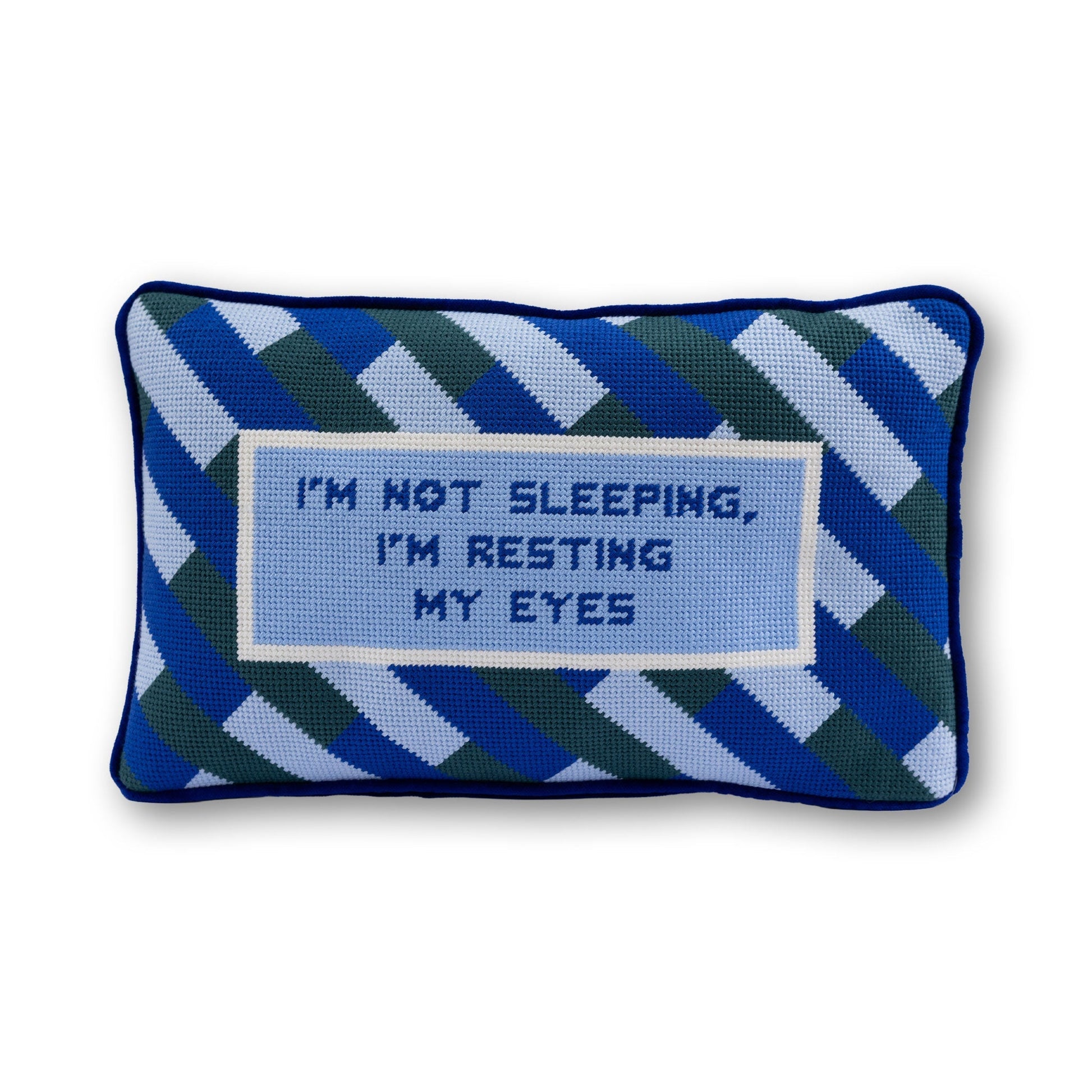 Eyes Resting Needlepoint Pillow - Starry Skies Austin