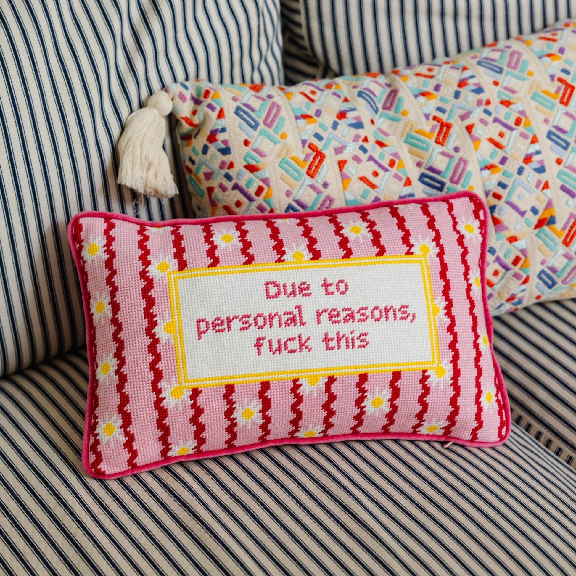 F This Needlepoint Pillow - Starry Skies Austin