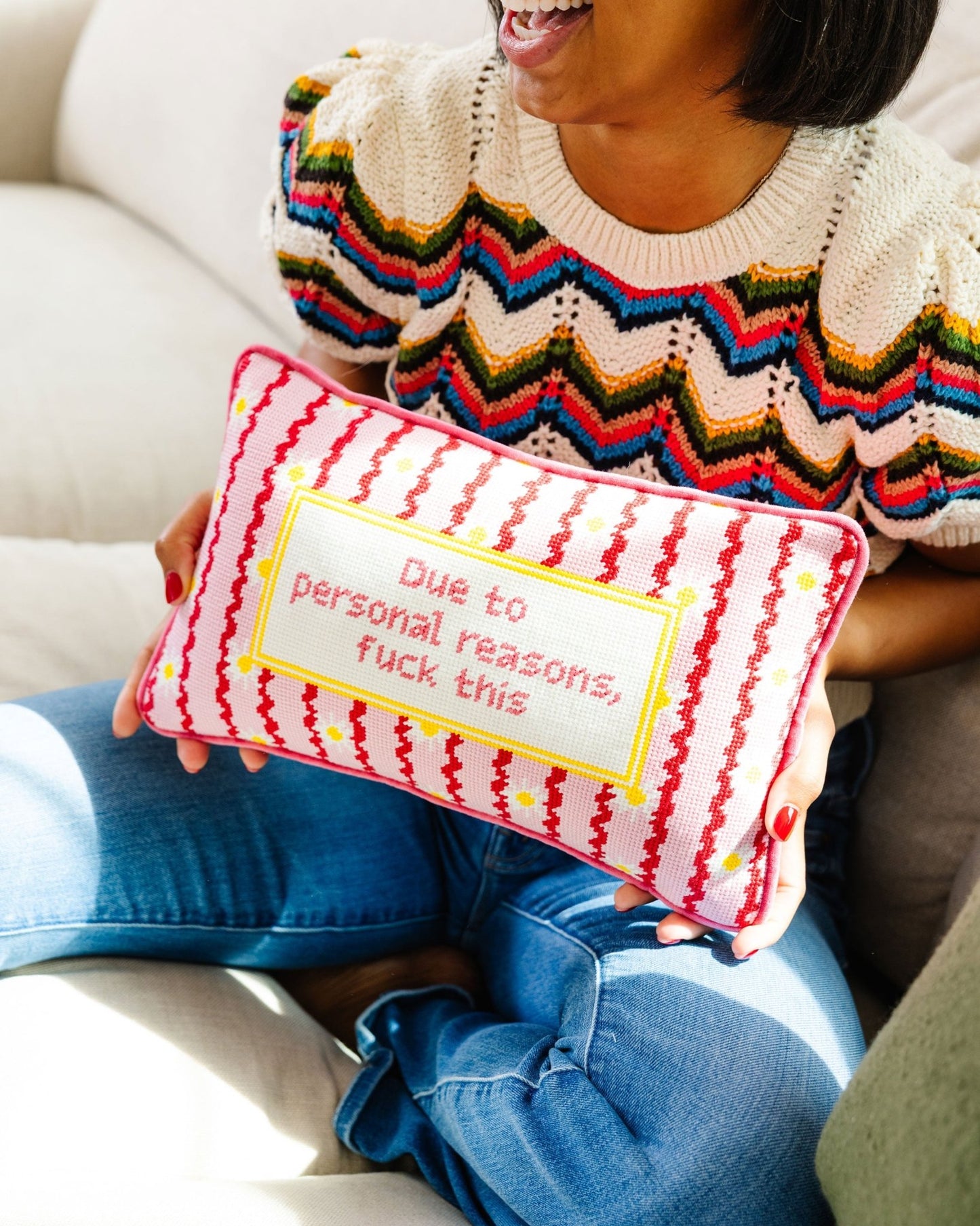 F This Needlepoint Pillow - Starry Skies Austin