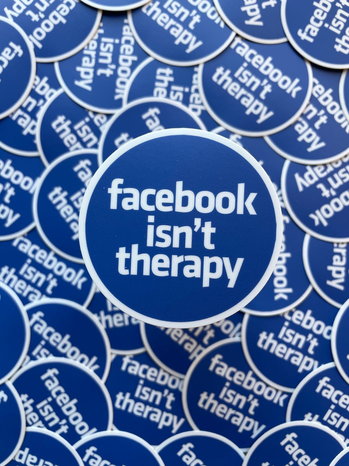 Facebook Isn't Therapy Sticker - Starry Skies Austin