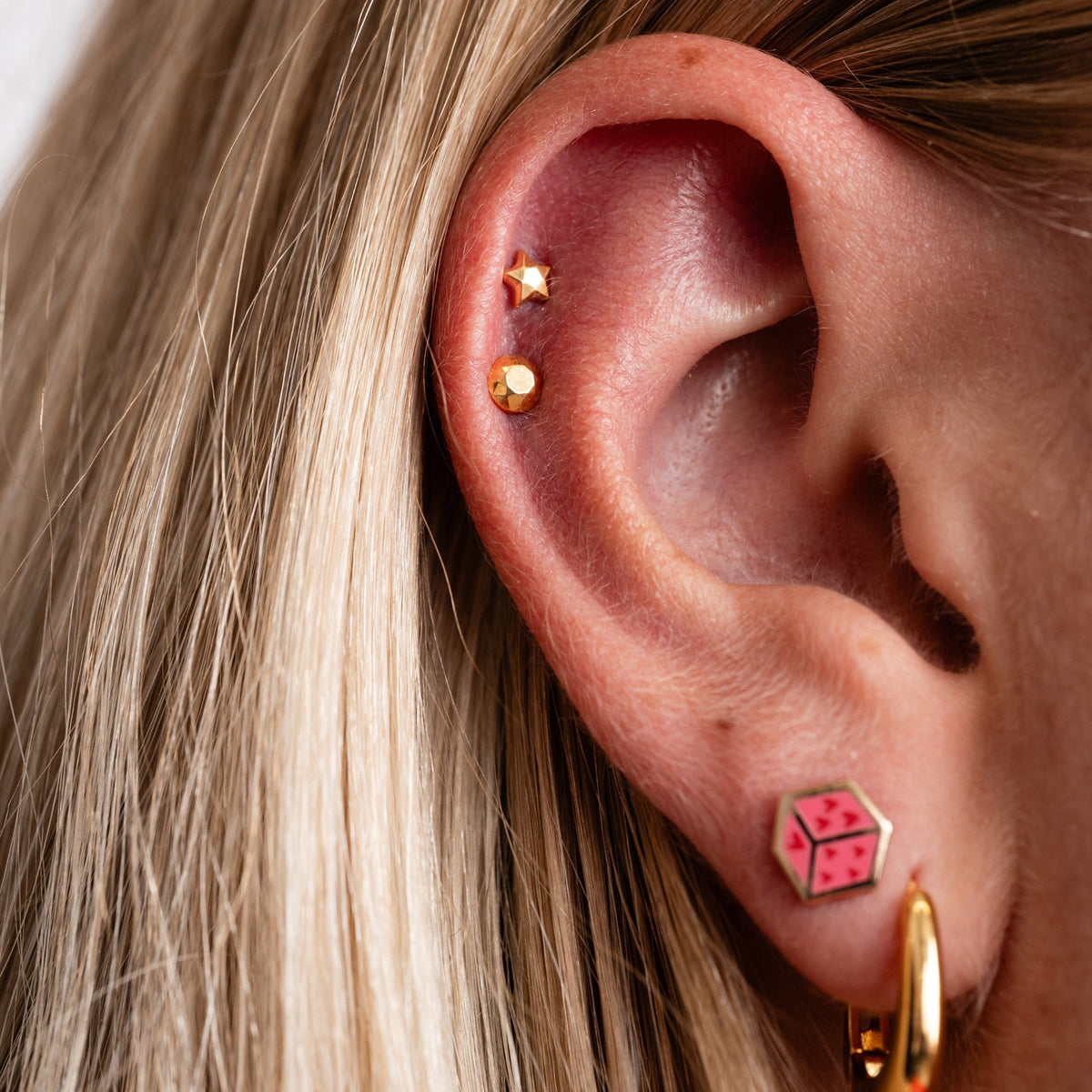 Faceted Circle Flat Back Studs - Starry Skies Austin
