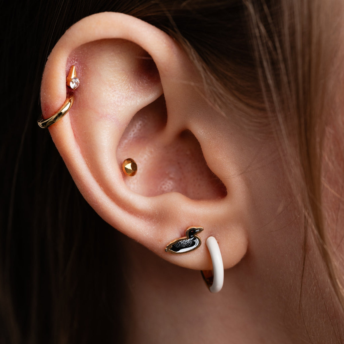 Faceted Circle Flat Back Studs - Starry Skies Austin
