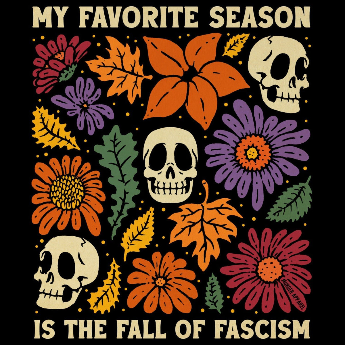 Fall Of Fascism T-shirt - Starry Skies Austin