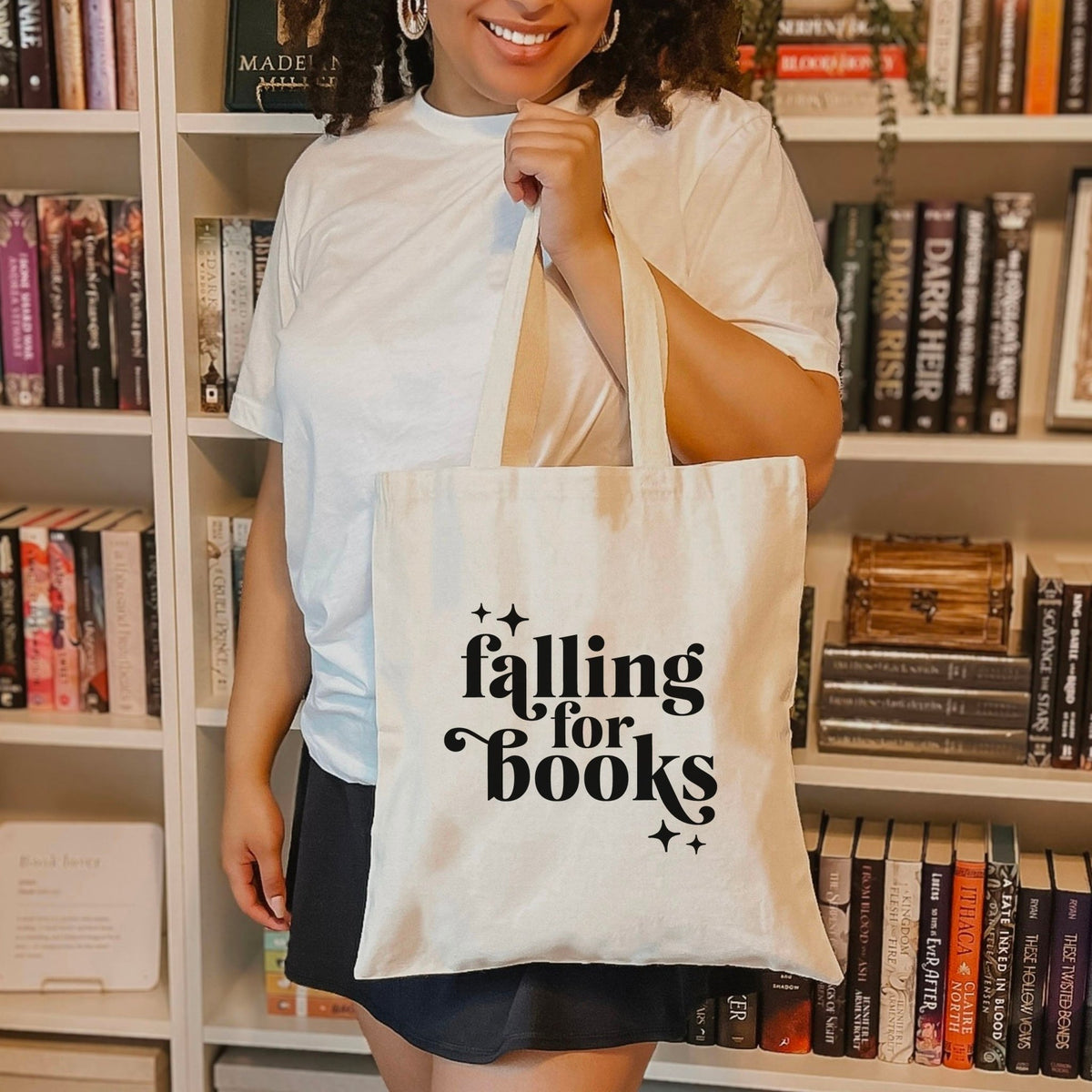 Falling For Books Canvas Tote Bag - Starry Skies Austin