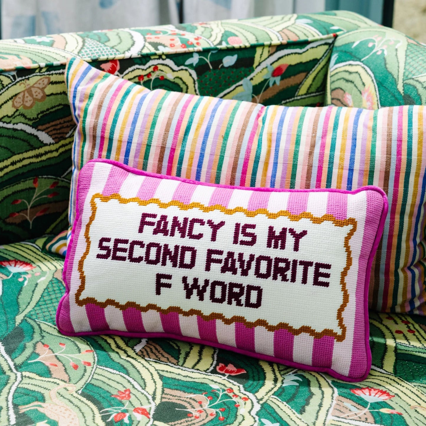 Fancy Needlepoint Pillow - Starry Skies Austin