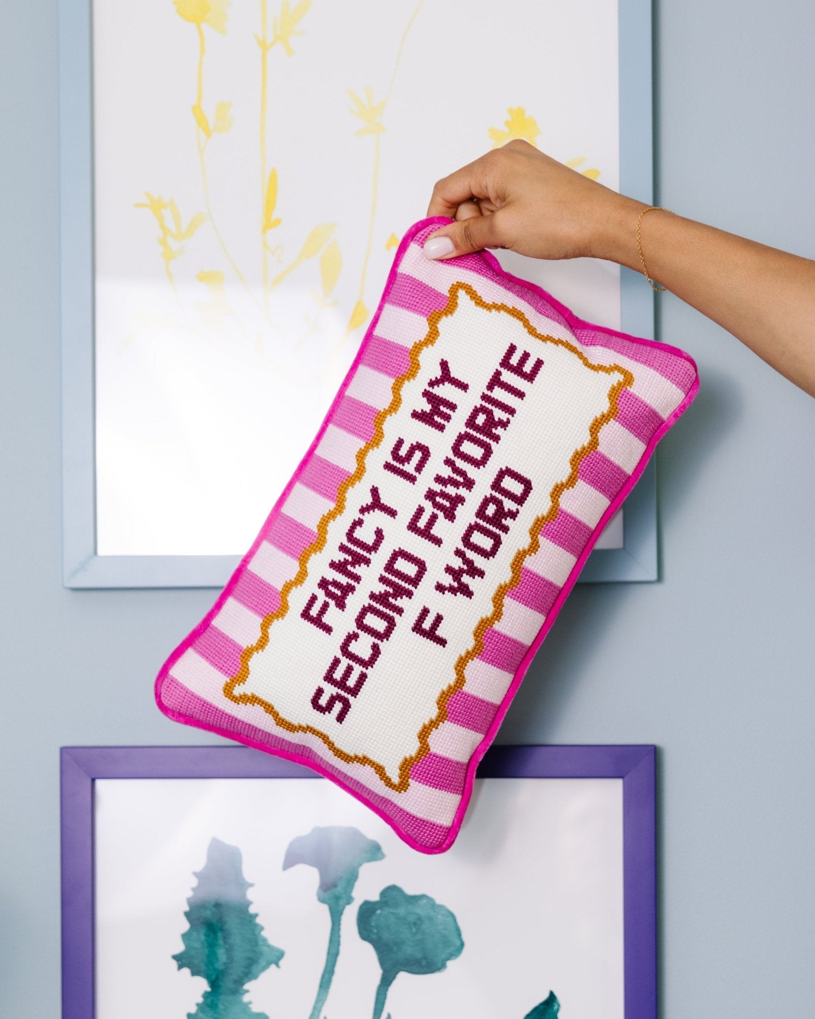 Fancy Needlepoint Pillow - Starry Skies Austin