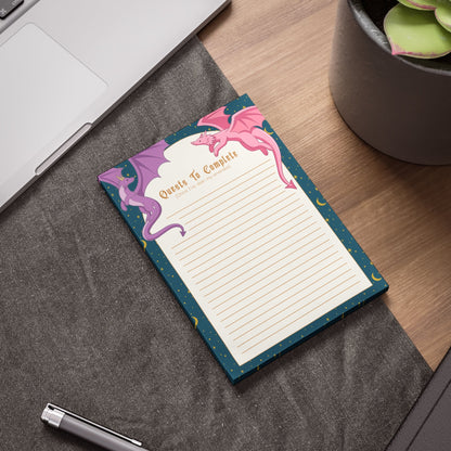 Fantasy Quests To Complete Sticky Lined Notepad - Starry Skies Austin