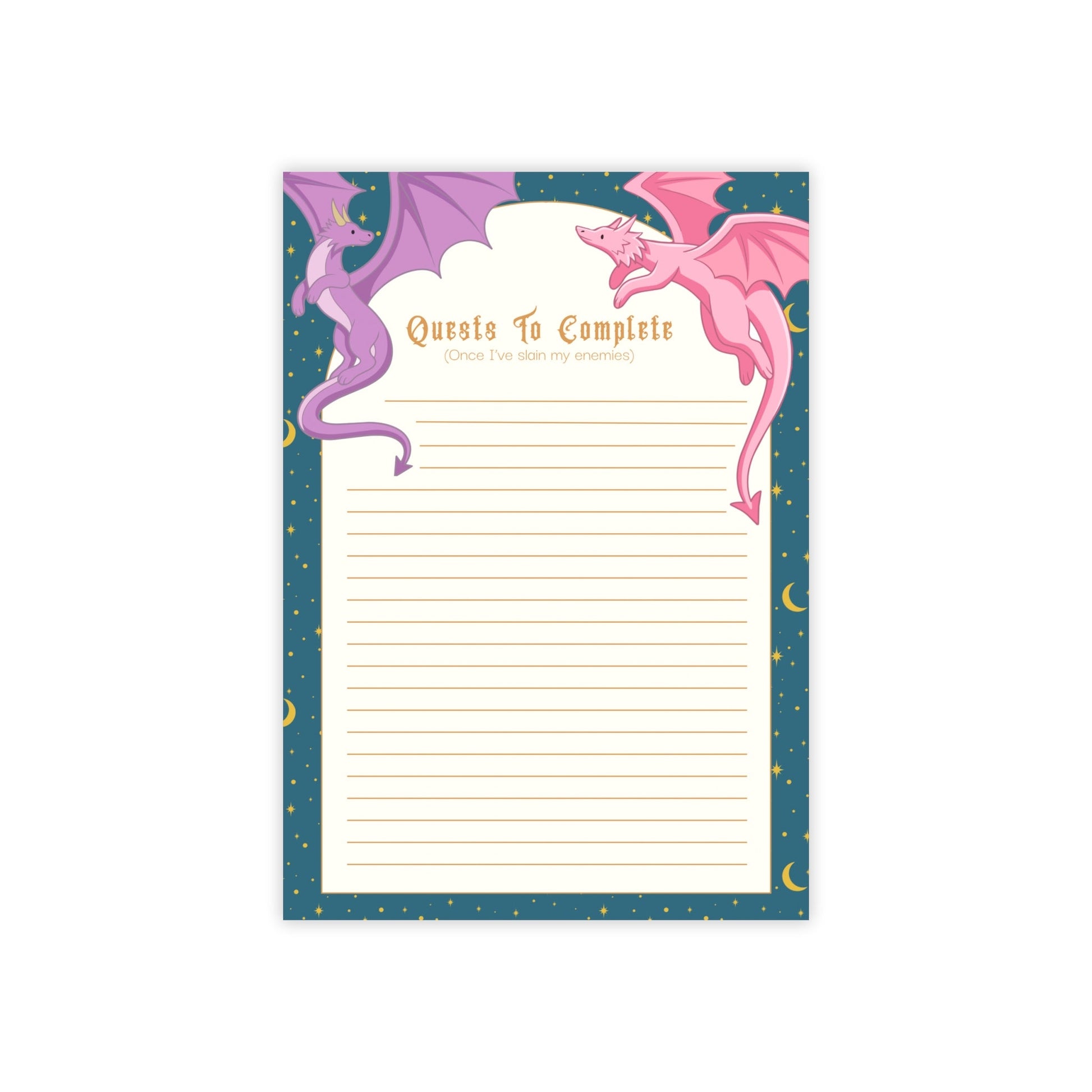 Fantasy Quests To Complete Sticky Lined Notepad - Starry Skies Austin