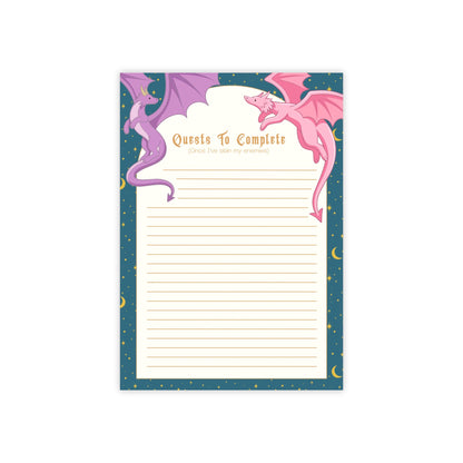 Fantasy Quests To Complete Sticky Lined Notepad - Starry Skies Austin