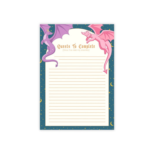 Fantasy Quests To Complete Sticky Lined Notepad - Starry Skies Austin