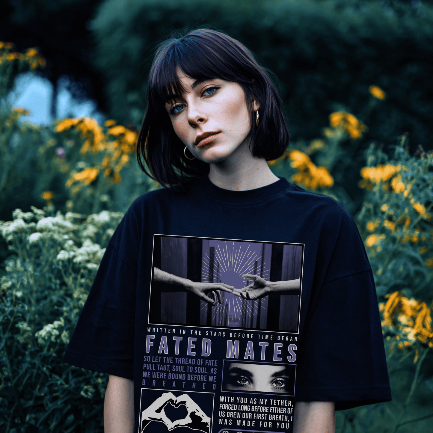 Fated Mates Oversized Tee - Starry Skies Austin