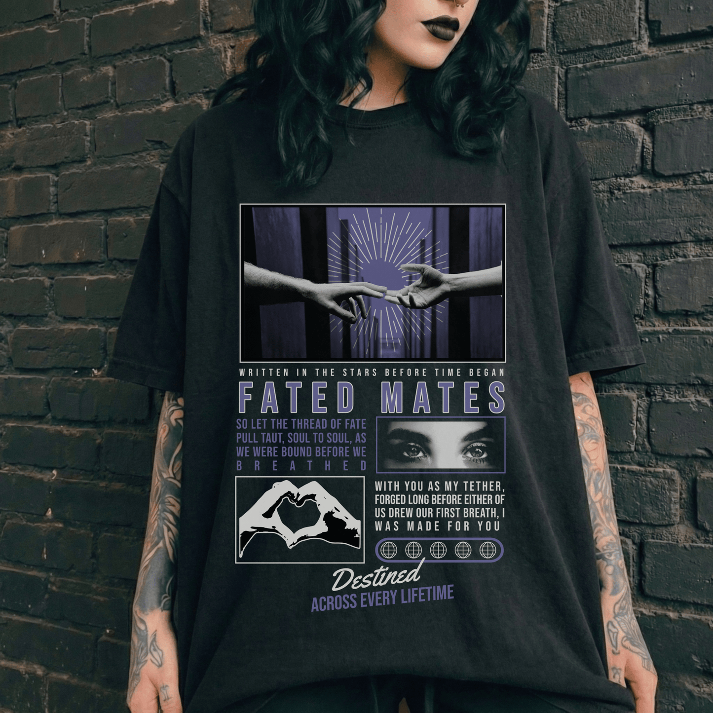 Fated Mates Oversized Tee - Starry Skies Austin