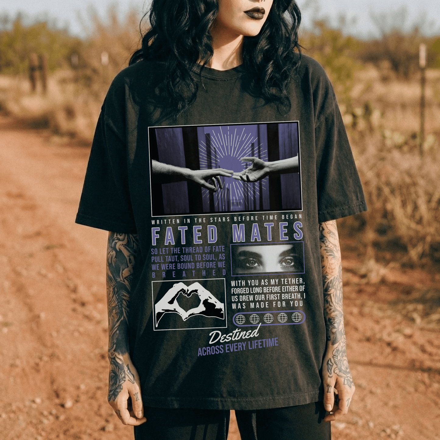 Fated Mates Oversized Tee - Starry Skies Austin