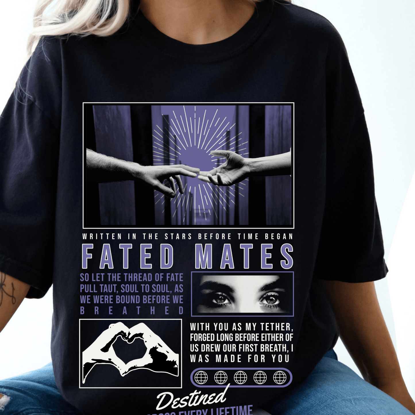 Fated Mates Oversized Tee - Starry Skies Austin