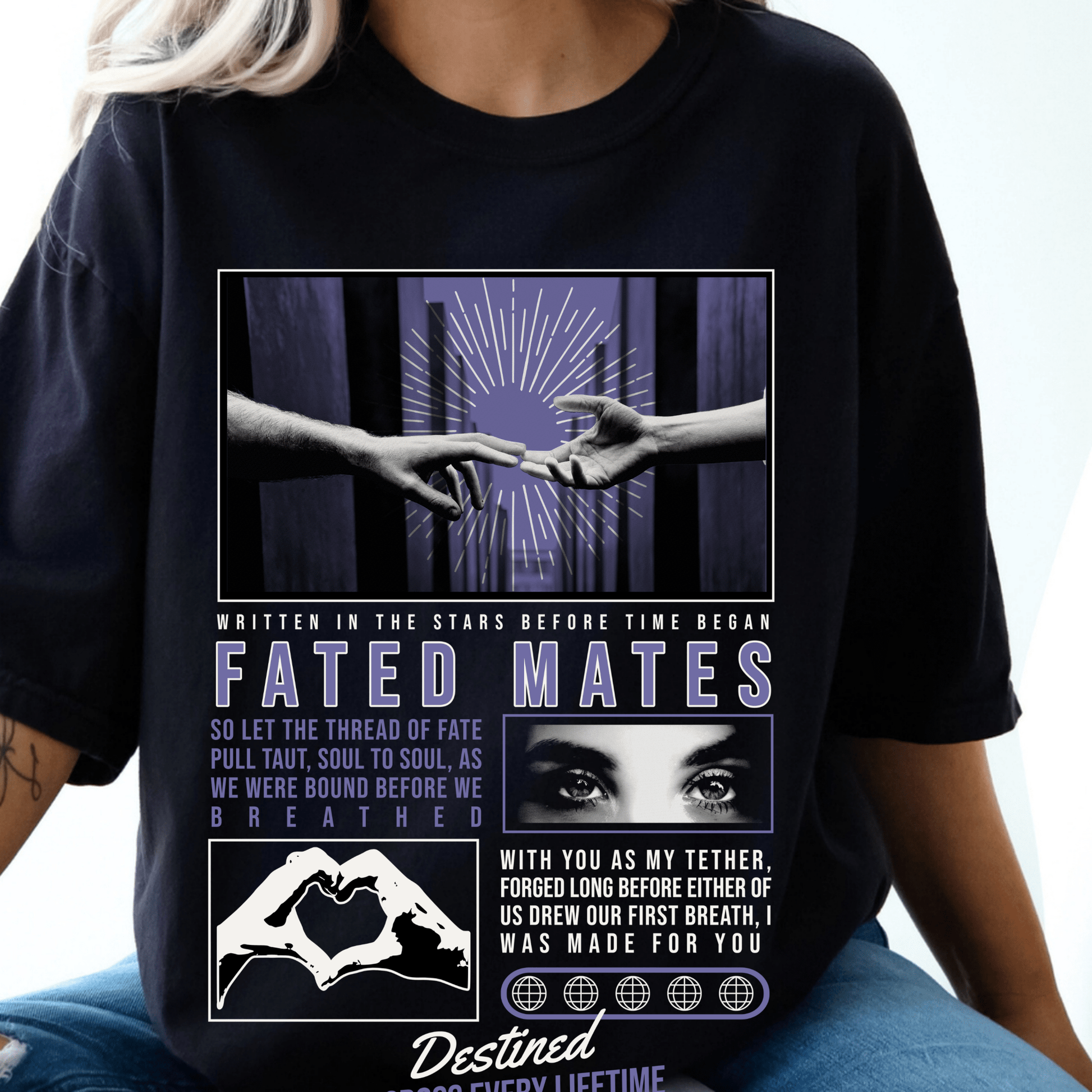 Fated Mates Oversized Tee - Starry Skies Austin