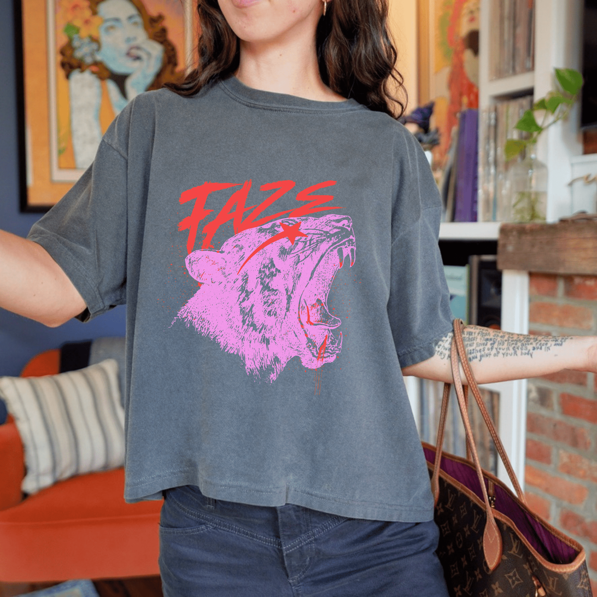 Faze Shield of Sparrows Cropped Tee - Starry Skies Austin