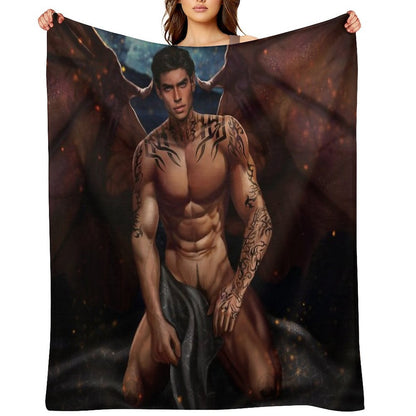 Rhysand from A Court Of Thorns And Roses  II Quick-dry Throw Blanket