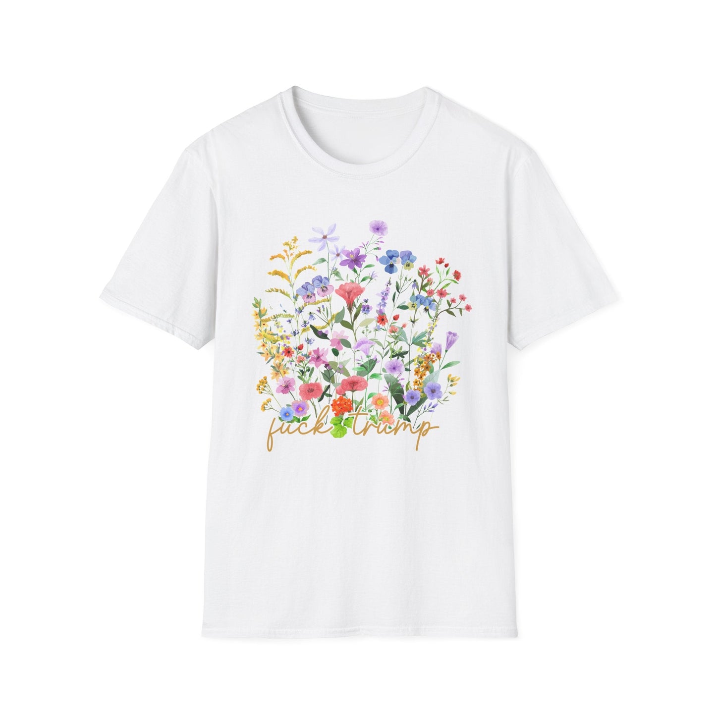 F*ck Trump Wildflower Softstyle Tee - Starry Skies Austin