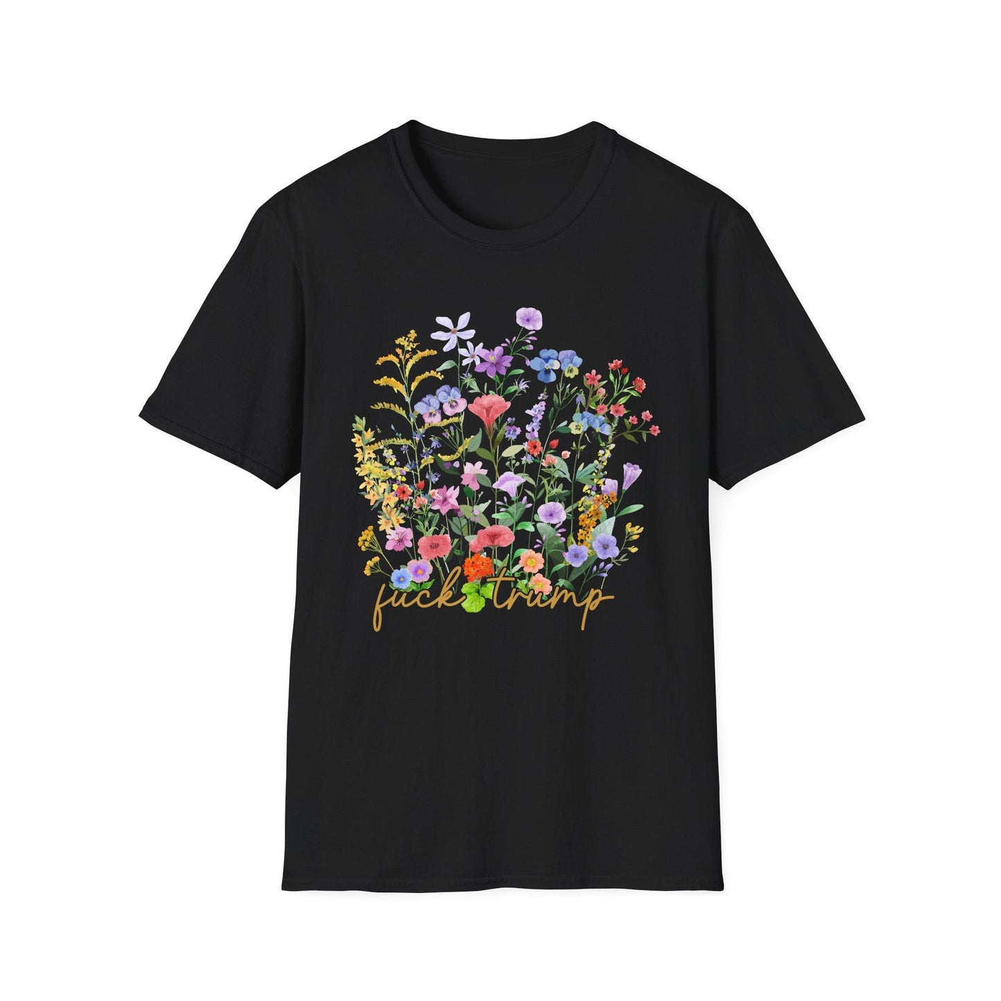 F*ck Trump Wildflower Softstyle Tee - Starry Skies Austin