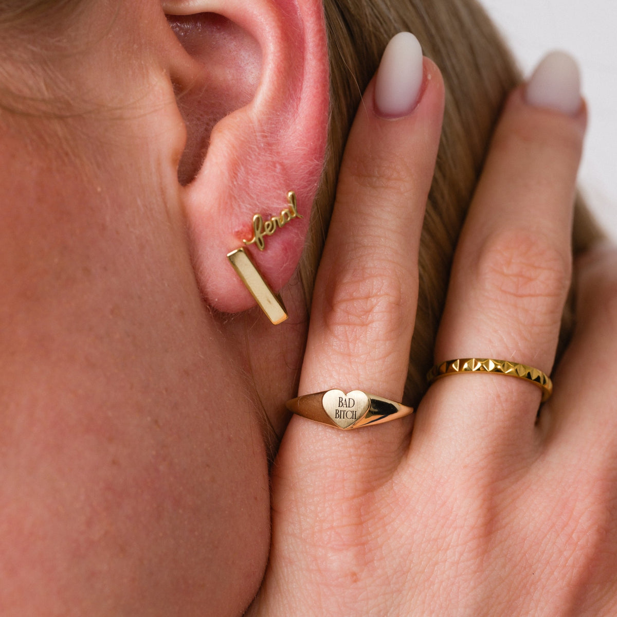 Feral Script Studs - Starry Skies Austin