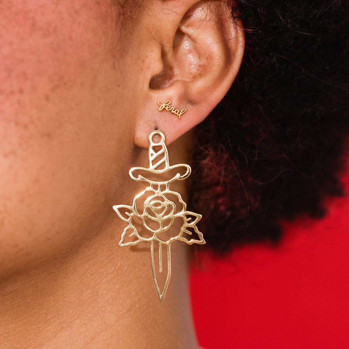 Feral Script Studs - Starry Skies Austin