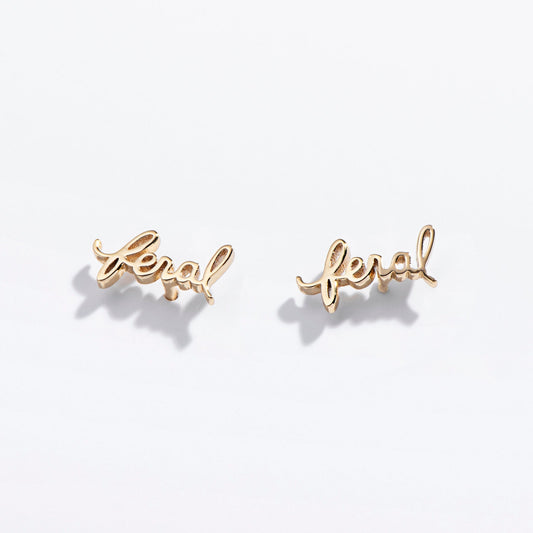 Feral Script Studs - Starry Skies Austin